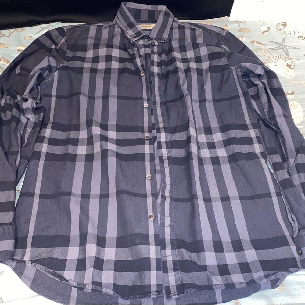Authentic Burberry button down dress shirt, great condition great material